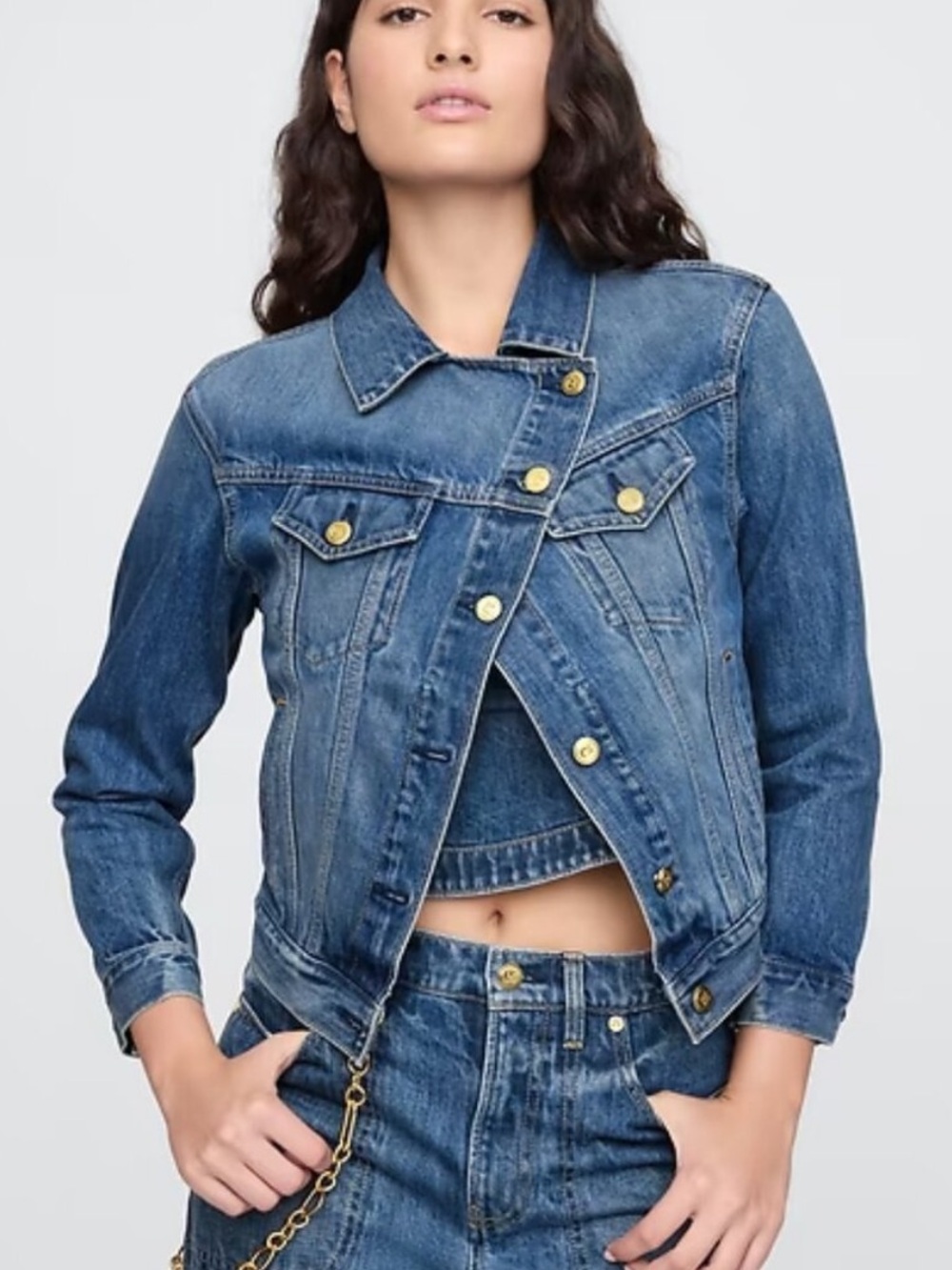 NWT Gap × Cult Gaia Asymmetrical Denim Jacket L